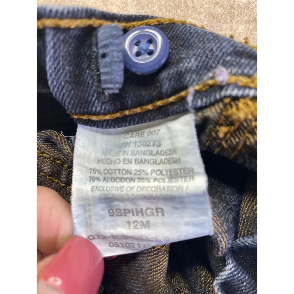 Wrangler Blue Denim Adjustable Waist Jeans Size 12 months